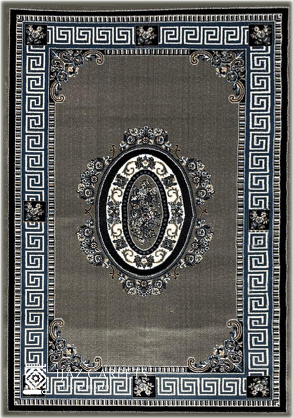 Classic Jute-Backed Traditional Rug | Size: 5ft width x 7.5ft length (150cm x 225cm) | Article #P58GRY-8