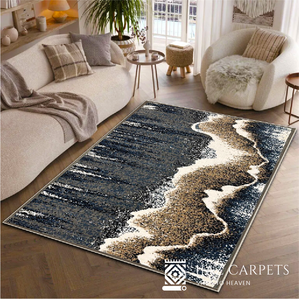 Ocean Wave Pattern Rug | Size: 4ft width x 5.5ft length (120cm x 170cm) | Article #M46CRM-1