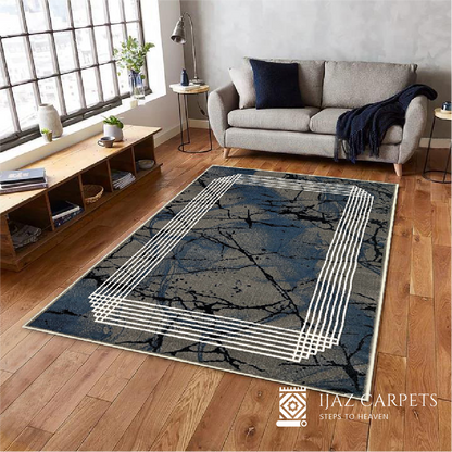 Modern Geometry Jute Rug | Size: 5ft width x 7.5ft length (150cm x 225cm) | Article #M58GRY-13