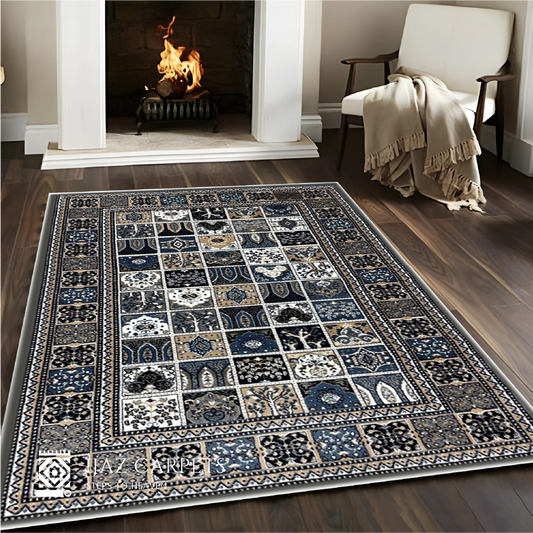 CubeCraft Jute Rug | Size: 5ft width x 7.5ft length (150cm x 225cm) | Article #M58GRY-9