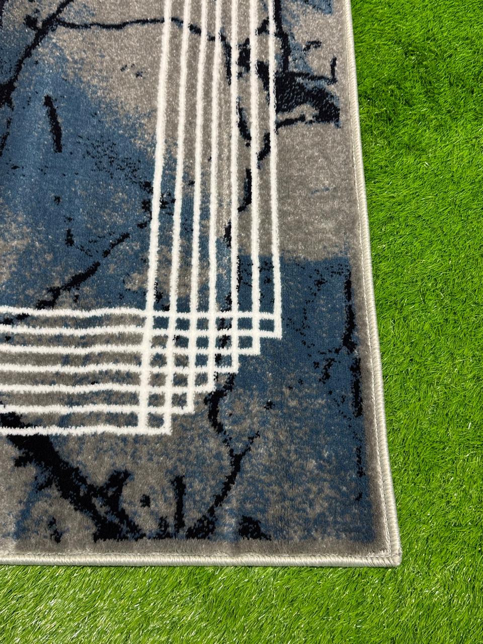 Abstract Crisscross Lined Rug | Size: 4ft width x 5.5ft length (120cm x 170cm) | Article #M46GRY-4