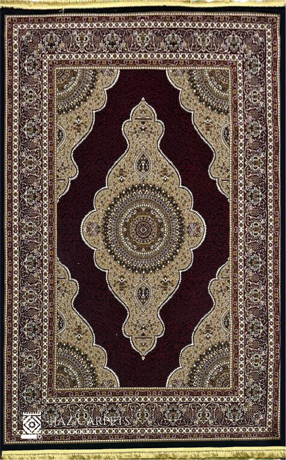 Traditional Tassel Border Rug | Size: 6.6ft width x 9.6ft length (200cm x 290cm) | Article #P710RED-2