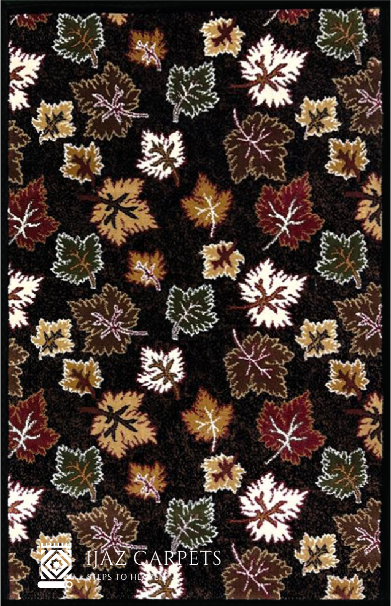 Elegant Floral Motif Rug | Size: 3ft width x 5ft length (100cm x 150cm) | Article #M35BLK-6