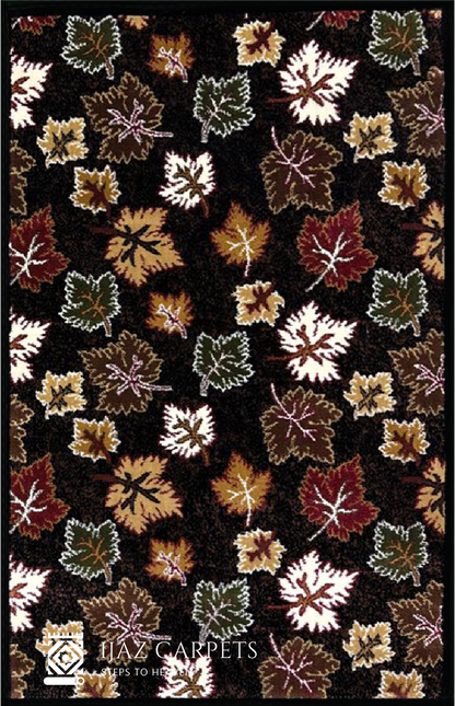 Elegant Floral Motif Rug | Size: 3ft width x 5ft length (100cm x 150cm) | Article #M35BLK-6