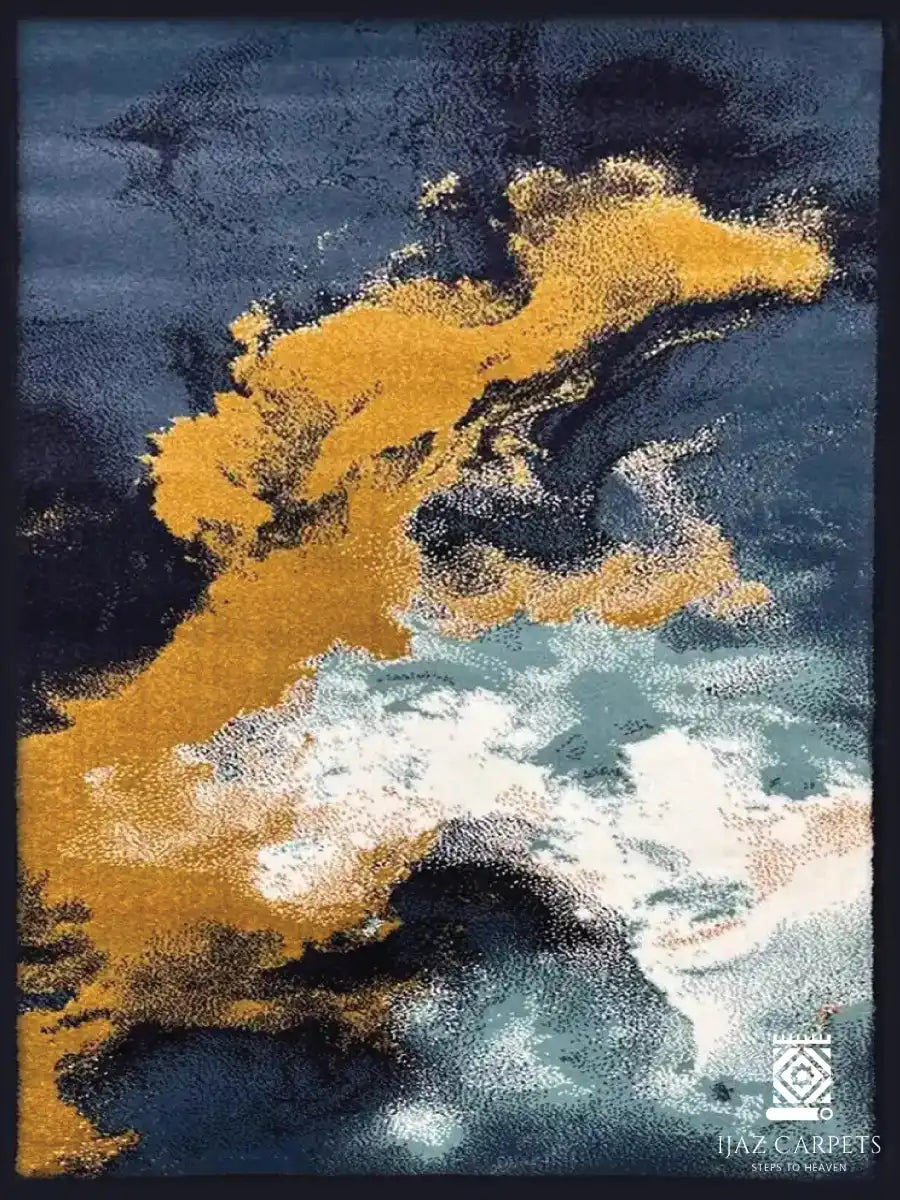 Modern Polypropelene Rug | Size: 3ft width x 5ft length (100cm x 150cm) | Article #M35BLU-6