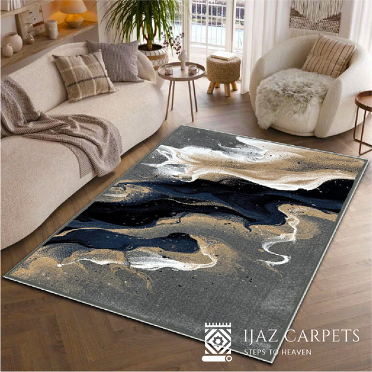 Abstract Color Splash Rug | Size: 4ft width x 5.5ft length (120cm x 170cm) | Article #M46GRY-1