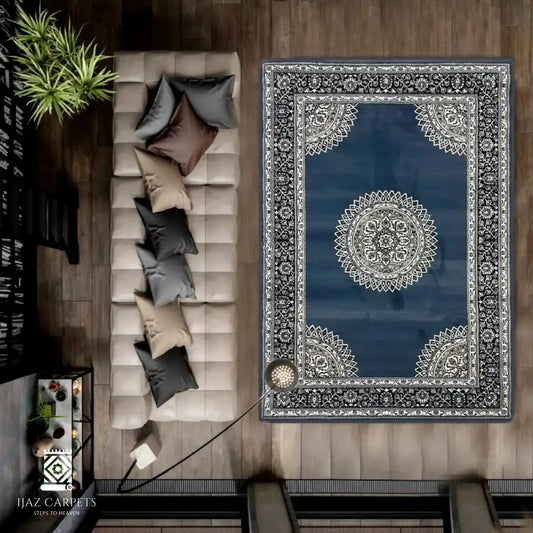 Traditional Polypropelene Rug | Size: 5ft width x 7.5ft length (150cm x 225cm) | Article #P58BLU-20