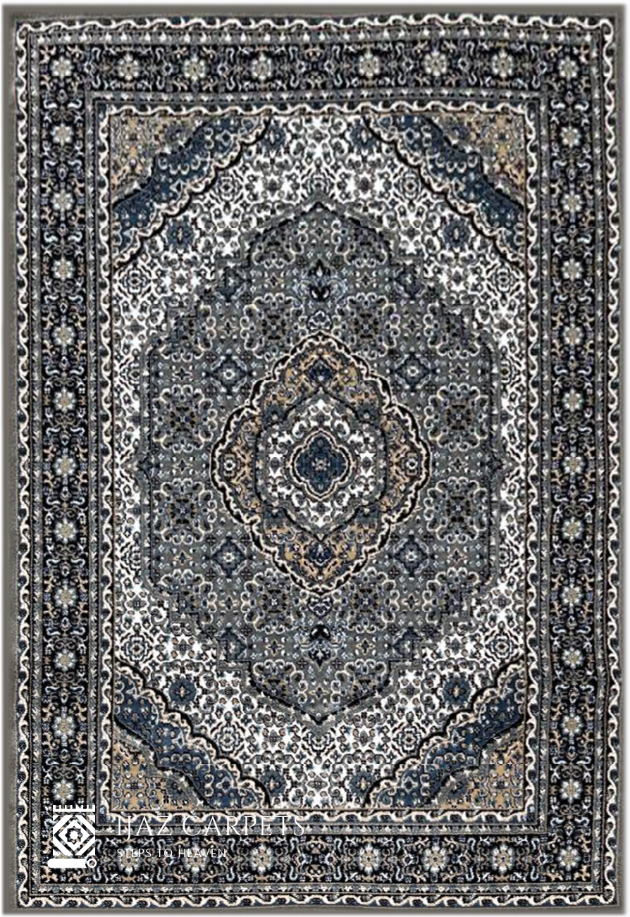 Heritage-Inspired Polypropylene Rug | Size: 5ft width x 7.5ft length (150cm x 225cm) | Article #P58GRY-5