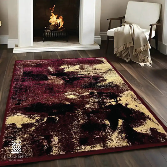 Modern Polypropelene Rug | Size: 3ft width x 5ft length (100cm x 150cm) | Article #M35RED-10
