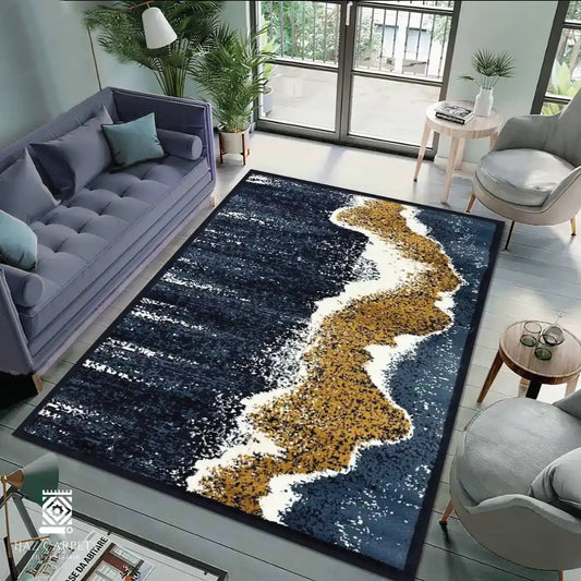 Modern Polypropelene Rug | Size: 3ft width x 5ft length (100cm x 150cm) | Article #M35BLU-7