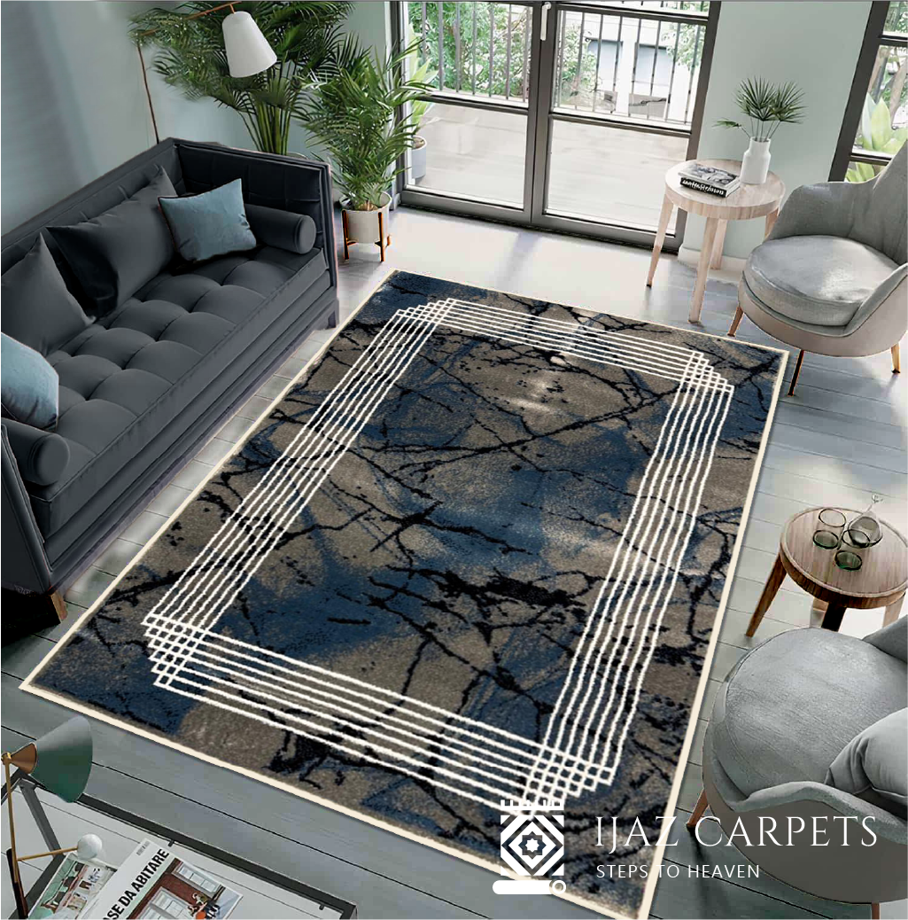 Abstract Crisscross Lined Rug | Size: 4ft width x 5.5ft length (120cm x 170cm) | Article #M46GRY-4