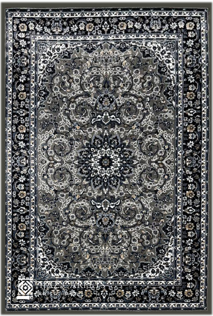 Heritage-Inspired Polypropylene Rug | Size: 5ft width x 7.5ft length (150cm x 225cm) | Article #P58GRY-7