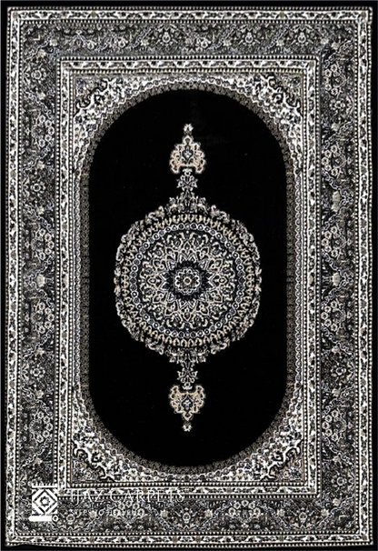 Timeless Polypropylene Floral Rug | Size: 5ft width x 7.5ft length (150cm x 225cm) | Article #P58BLK-9