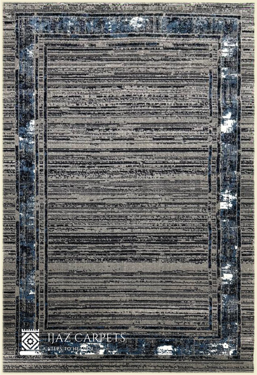 Classic Polypropylene Oriental Rug | Size: 5ft width x 7.5ft length (150cm x 225cm) | Article #P58GRY-1