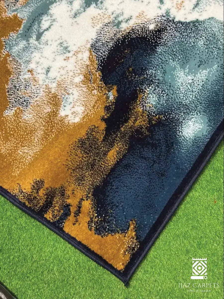 Modern Polypropelene Rug | Size: 3ft width x 5ft length (100cm x 150cm) | Article #M35BLU-6